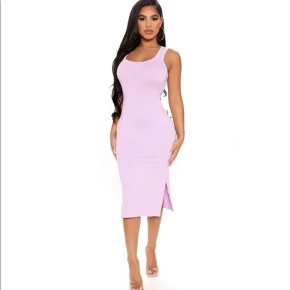 knee length dresses for ladies Nicoblu Midi Avery Sheath Dress in Kaleidoscope Lavender 12 main image 1